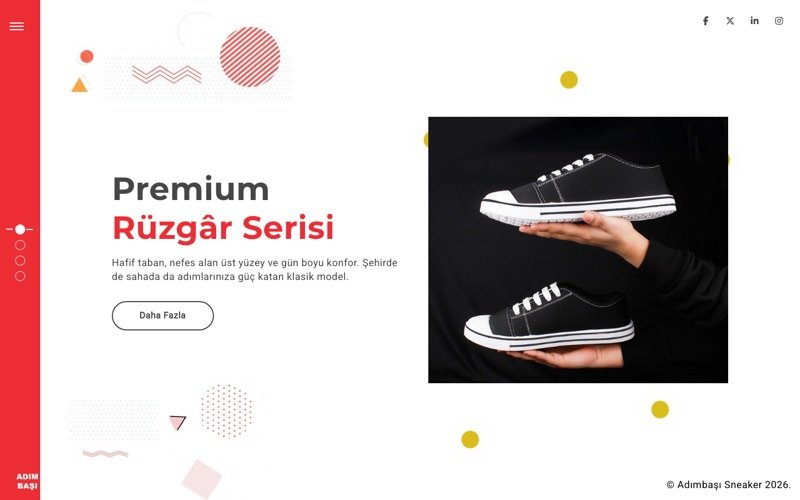 Adımbaşı Sneaker web sitesi ana sayfa önizlemesi