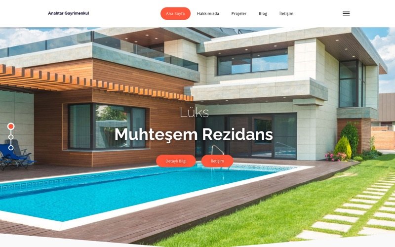 Anahtar Gayrimenkul web sitesi ana sayfa önizlemesi