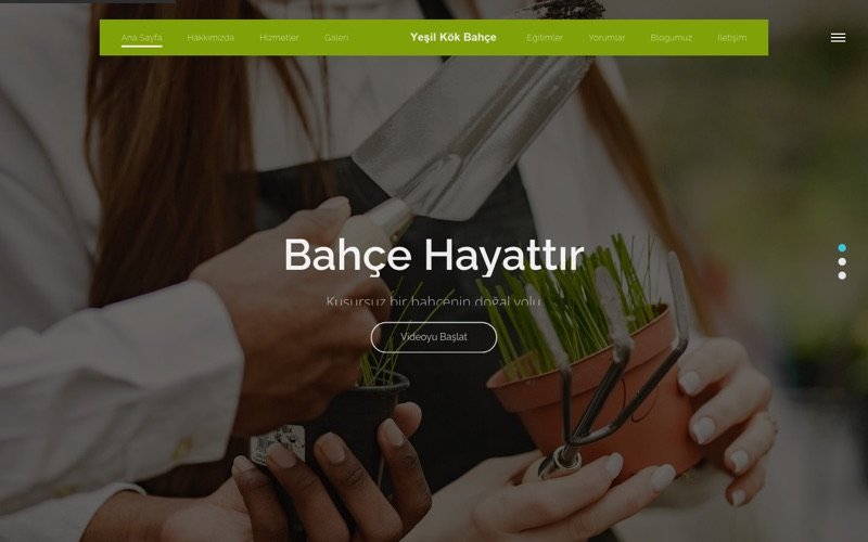 Bahçe ve Peyzaj web sitesi ana sayfa önizlemesi