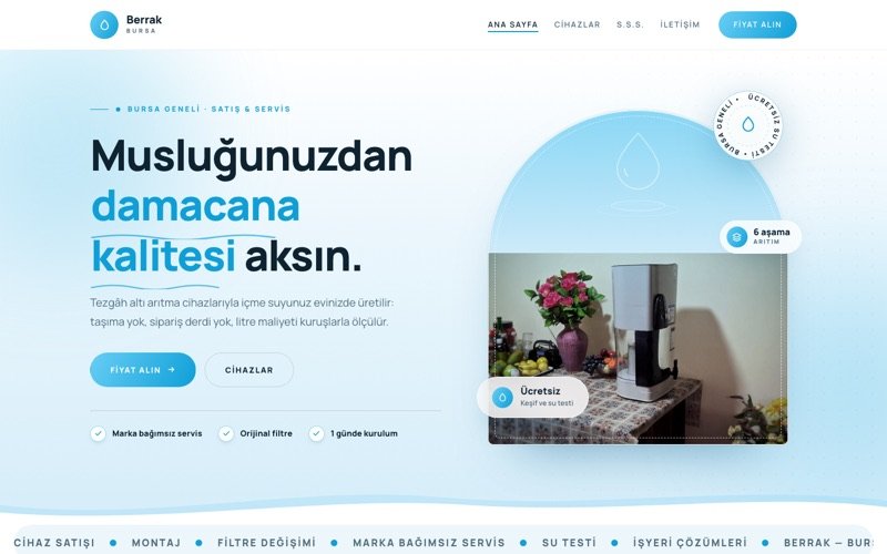 Berrak Su Arıtma teması