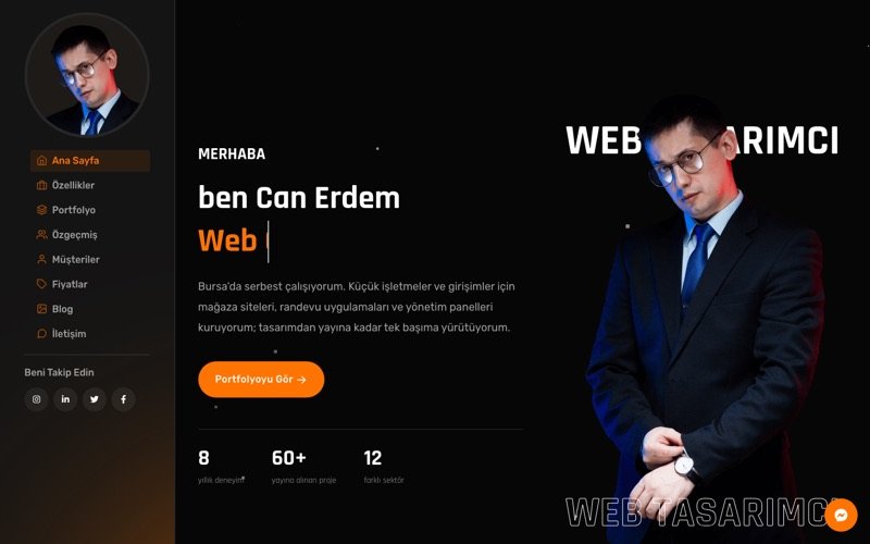 Can Erdem web sitesi ana sayfa önizlemesi