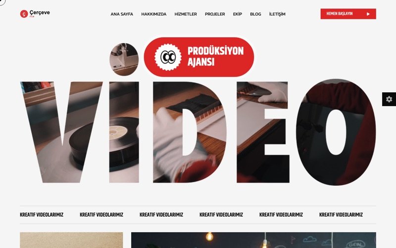 Çerçeve Film web sitesi ana sayfa önizlemesi