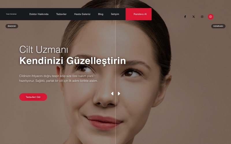 Cilt Doktoru web sitesi ana sayfa önizlemesi