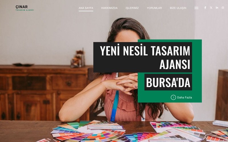 Çınar Tasarım Ajansı web sitesi ana sayfa önizlemesi