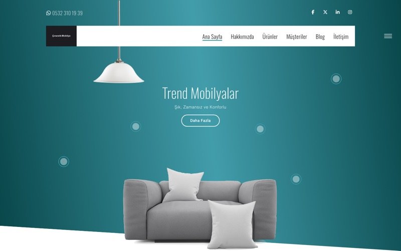 Çınaraltı Mobilya web sitesi ana sayfa önizlemesi