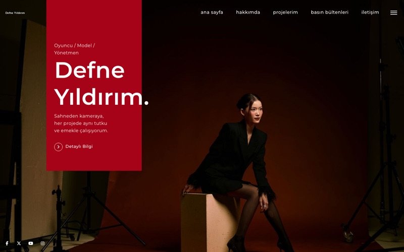 Defne Yıldırım web sitesi ana sayfa önizlemesi