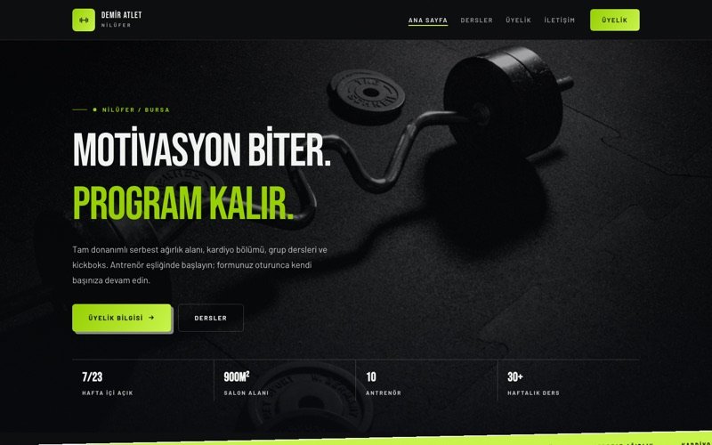 Demir Atlet Fitness teması