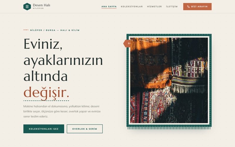 Desen Halı hazır web sitesi teması ana sayfa önizlemesi