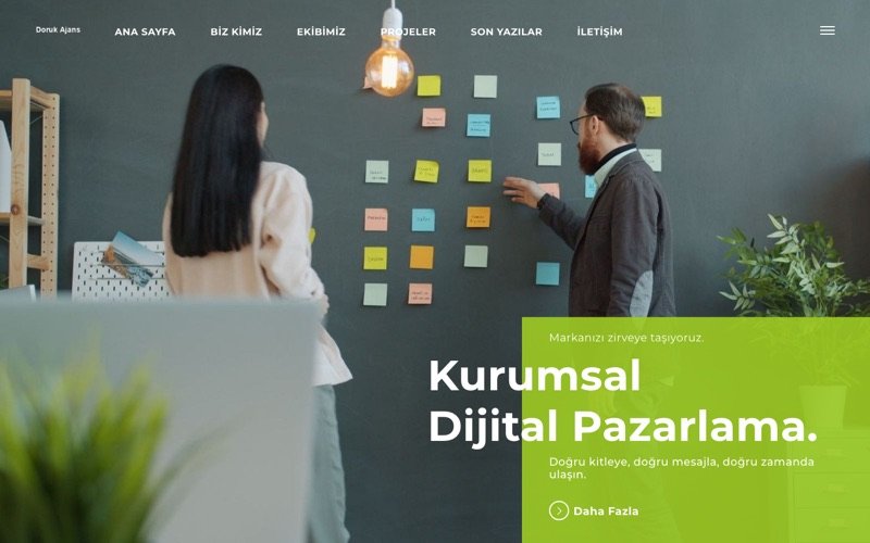 Doruk Ajans web sitesi ana sayfa önizlemesi