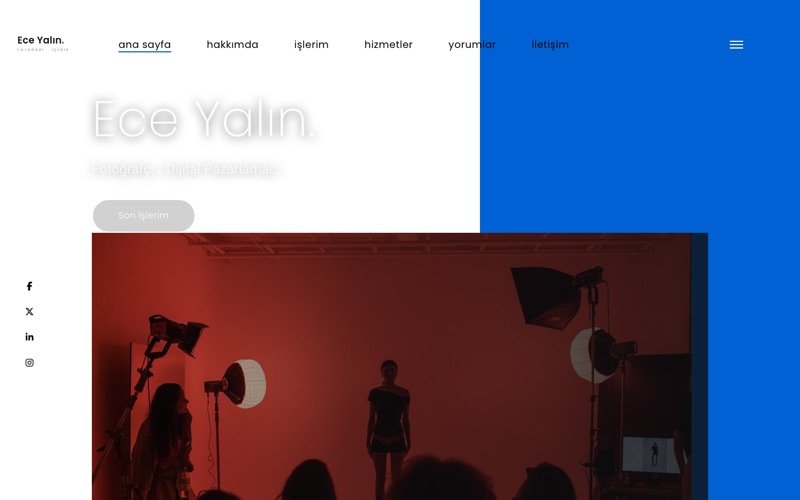 Ece Yalın web sitesi ana sayfa önizlemesi