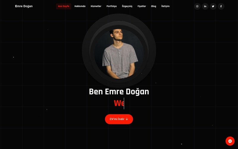 Emre Doğan web sitesi ana sayfa önizlemesi