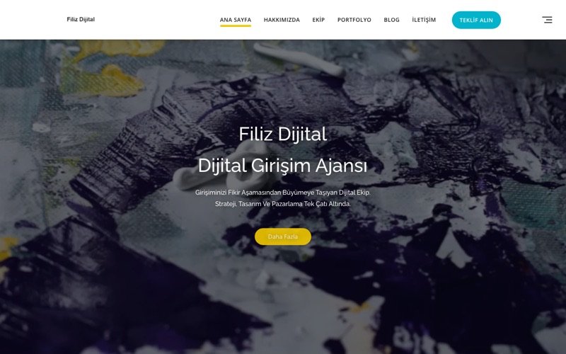 Filiz Dijital web sitesi ana sayfa önizlemesi