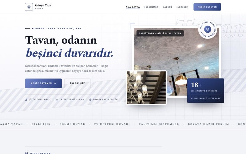 Gönye Yapı Asma Tavan teması