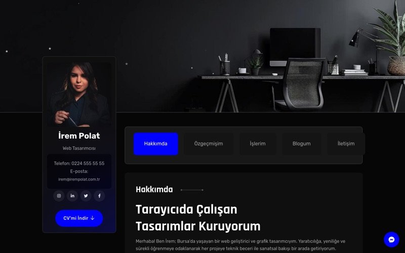 İrem Polat web sitesi ana sayfa önizlemesi