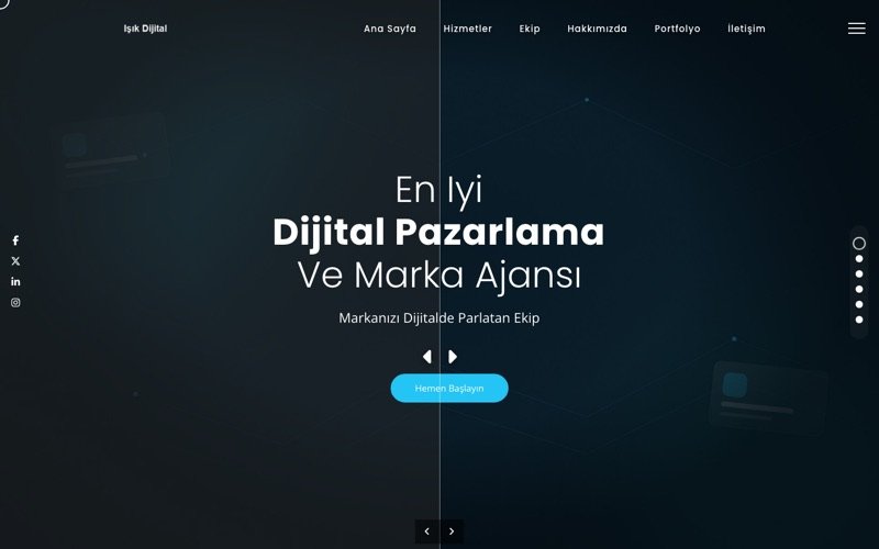 Işık Dijital web sitesi ana sayfa önizlemesi