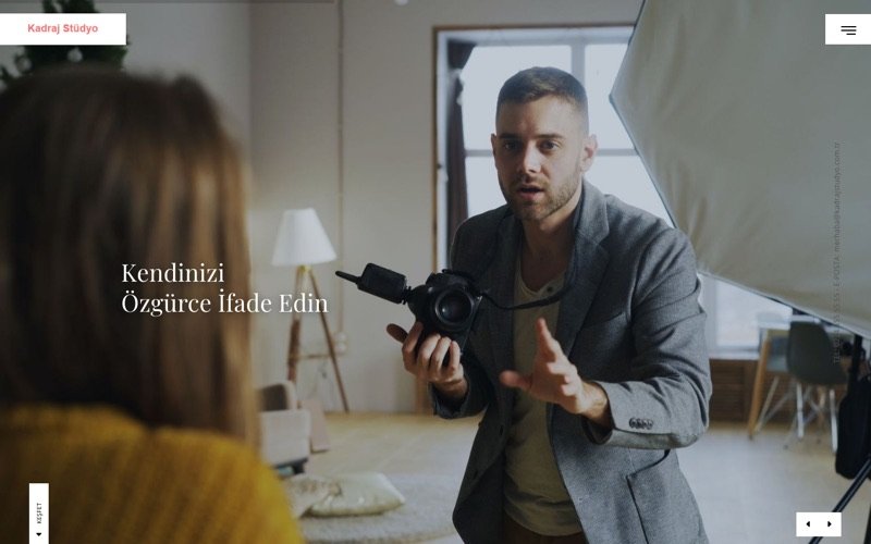 Kadraj Stüdyo web sitesi ana sayfa önizlemesi