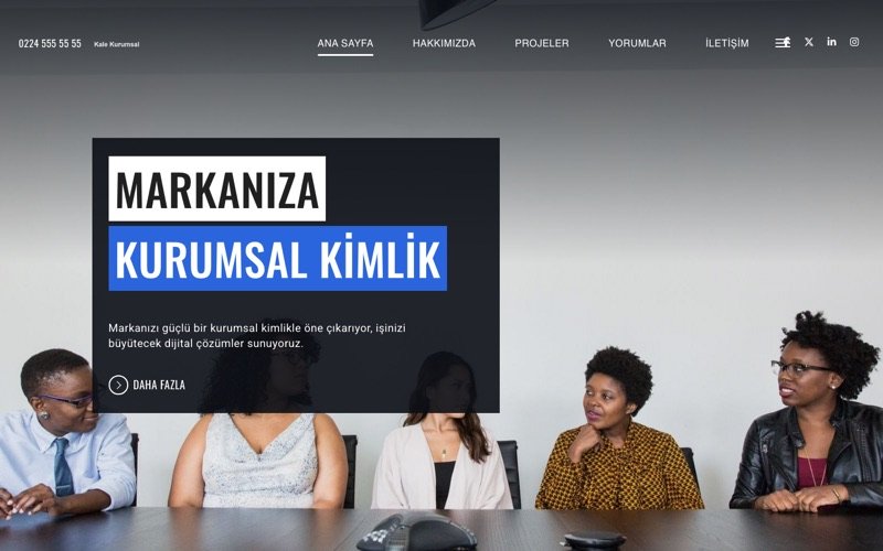 Kale Kurumsal web sitesi ana sayfa önizlemesi