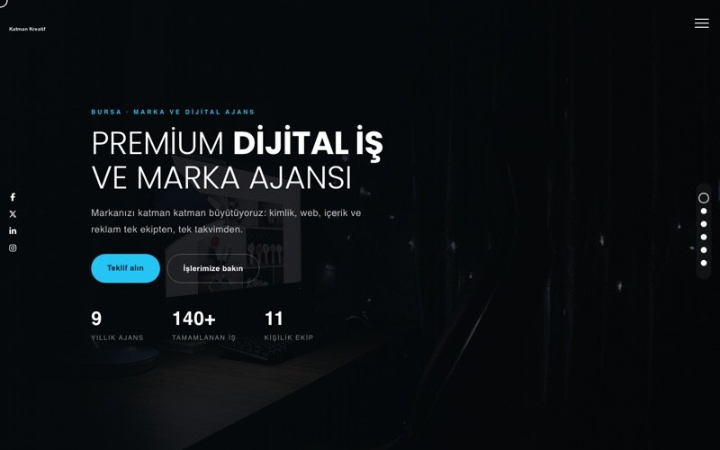 Katman Kreatif web sitesi ana sayfa önizlemesi