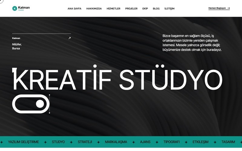 Katman Tasarım web sitesi ana sayfa önizlemesi