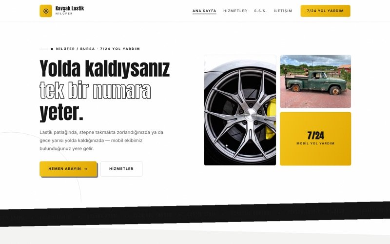 Kavşak Lastik hazır web sitesi teması ana sayfa önizlemesi