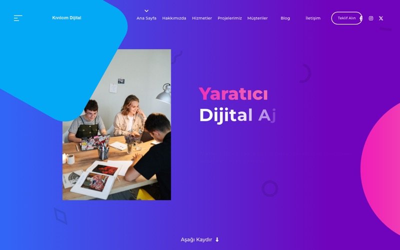 Kıvılcım Dijital web sitesi ana sayfa önizlemesi