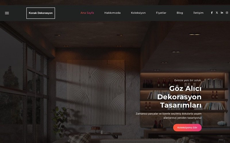Konak Dekorasyon web sitesi ana sayfa önizlemesi