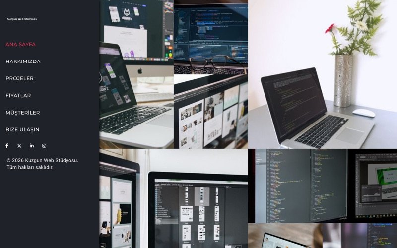 Kuzgun Web Stüdyosu web sitesi ana sayfa önizlemesi