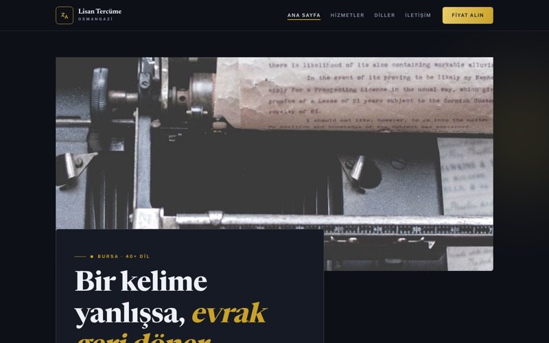 Lisan Tercüme hazır web sitesi teması ana sayfa önizlemesi