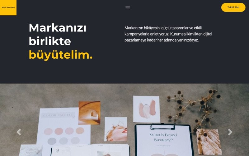 Marka Ajansı web sitesi ana sayfa önizlemesi