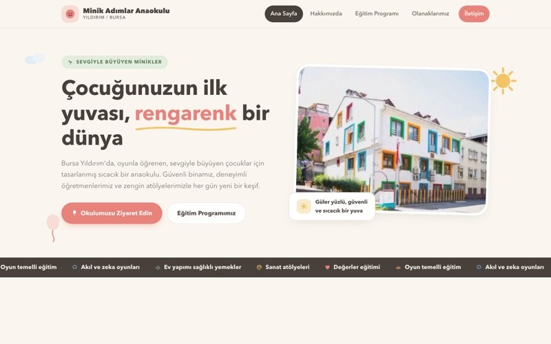 Minik Adımlar Anaokulu teması