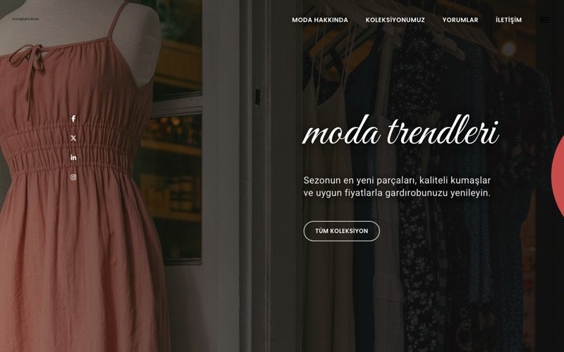 Moda Trendleri web sitesi ana sayfa önizlemesi