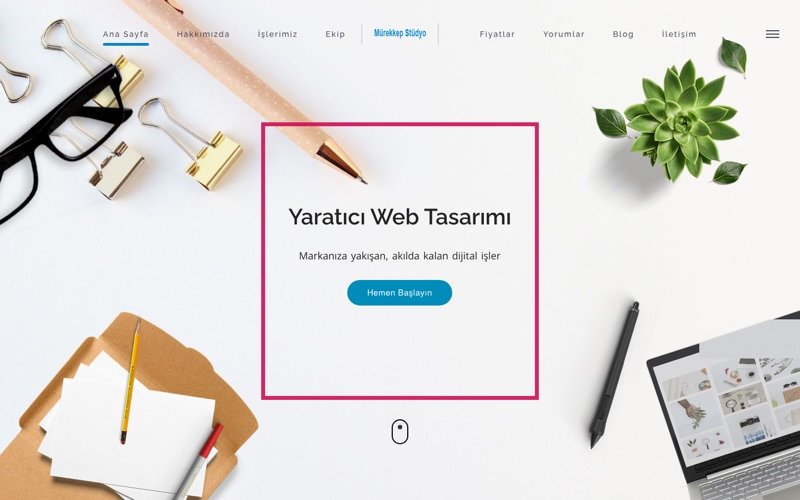 Mürekkep Stüdyo web sitesi ana sayfa önizlemesi