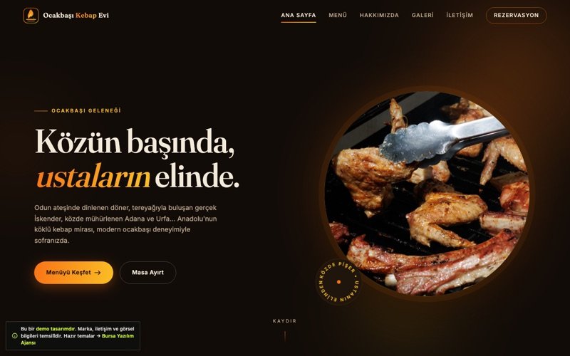 Ocakbaşı Kebap Evi hazır web sitesi teması önizlemesi