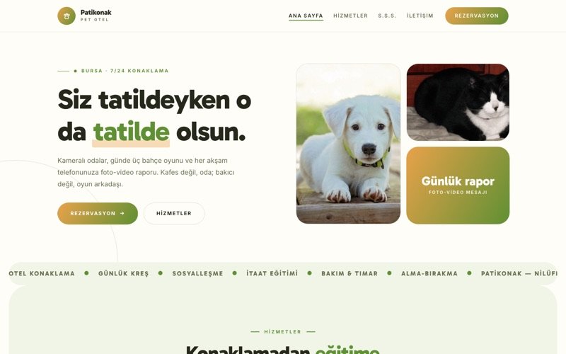 Patikonak Pet Otel teması