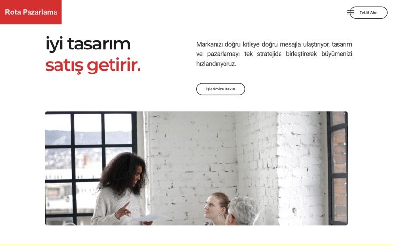 Pazarlama Ajansı web sitesi ana sayfa önizlemesi