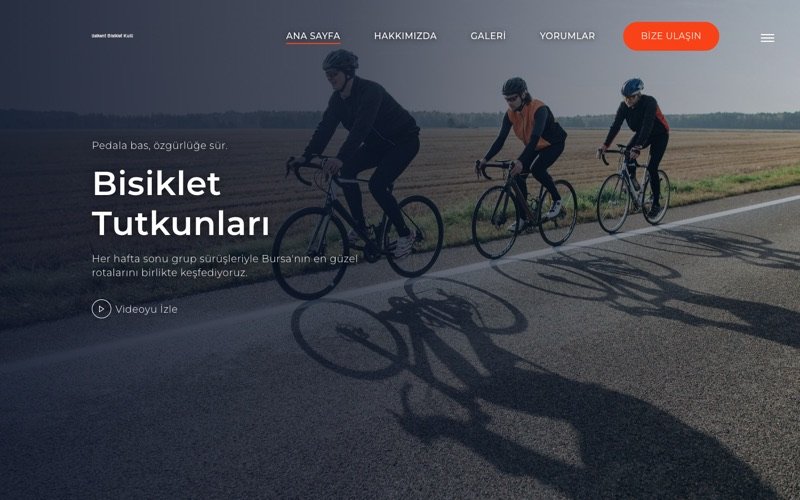 Pedalkent Bisiklet Kulübü web sitesi ana sayfa önizlemesi