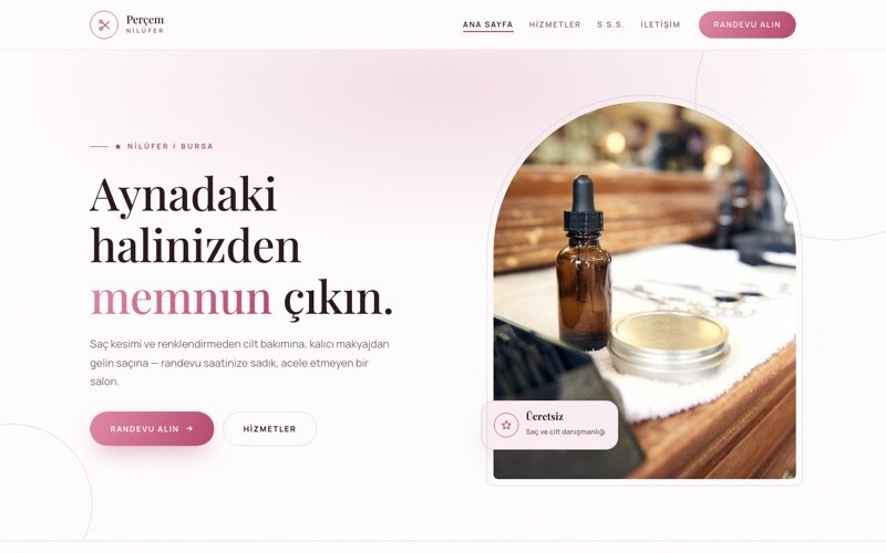 Perçem Kuaför ve Güzellik Salonu teması