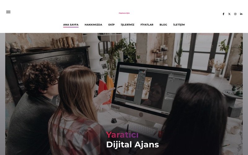 Pikselhane Dijital web sitesi ana sayfa önizlemesi