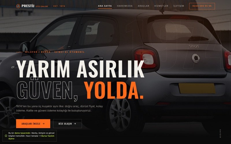 Prestij Oto Galeri hazır web sitesi teması önizlemesi