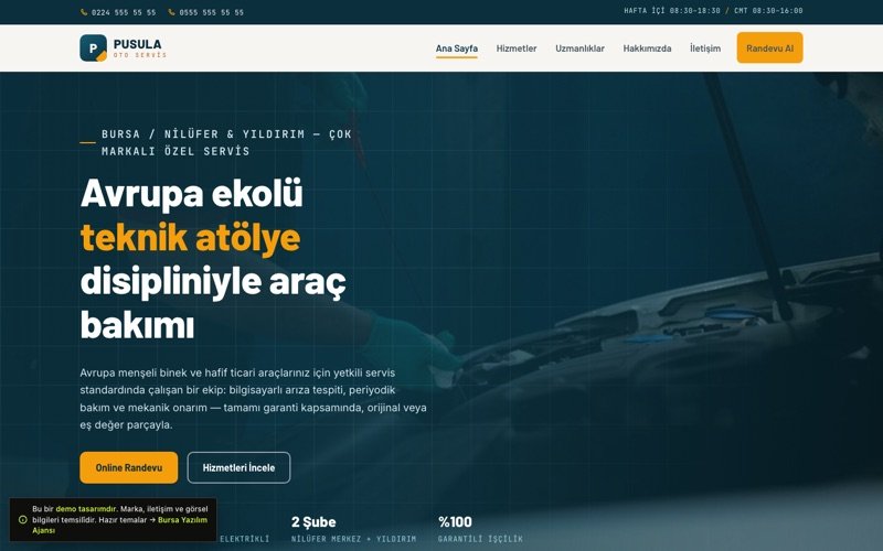Pusula Oto Servis teması