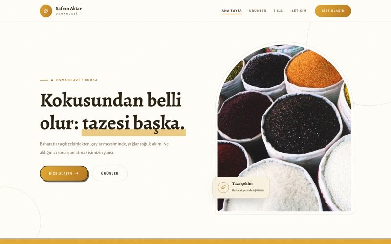 Safran Baharat & Aktar teması