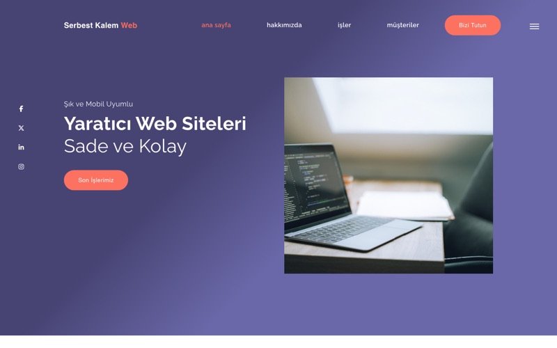 Serbest Kalem Web web sitesi ana sayfa önizlemesi