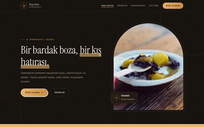 Tarçın Boza Evi hazır web sitesi teması ana sayfa önizlemesi