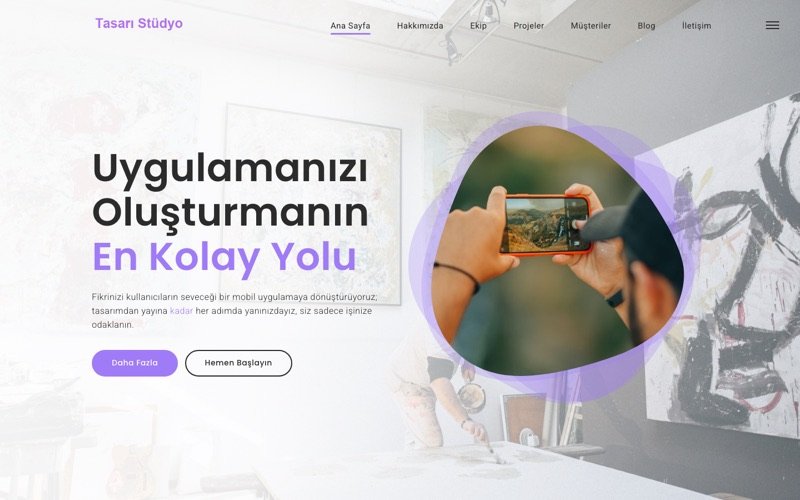 Tasarı Stüdyo web sitesi ana sayfa önizlemesi