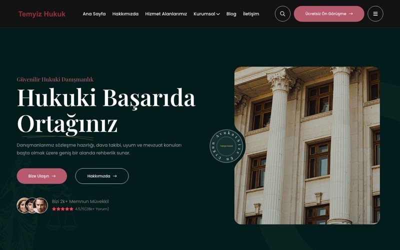 Temyiz Hukuk Bürosu web sitesi ana sayfa önizlemesi