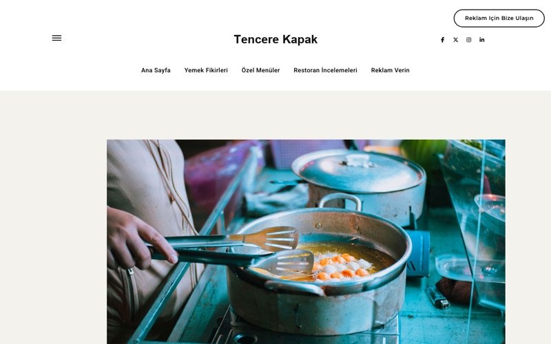 Tencere Kapak web sitesi ana sayfa önizlemesi
