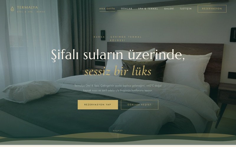 Termalya Otel & Spa hazır web sitesi teması ana sayfa önizlemesi