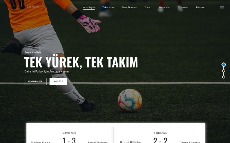 Uludağ Yıldızları web sitesi ana sayfa önizlemesi