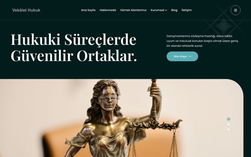 Vekâlet Hukuk Ofisi web sitesi ana sayfa önizlemesi