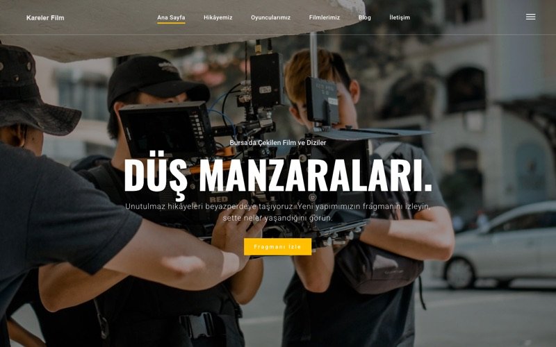Video Prodüksiyon web sitesi ana sayfa önizlemesi